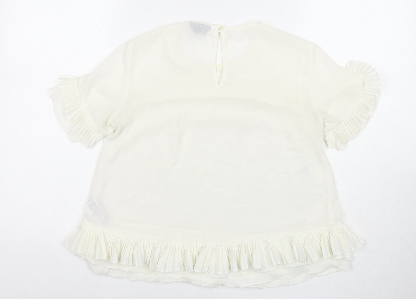 Womens UK Size 8 Topshop White Basic Blouse
