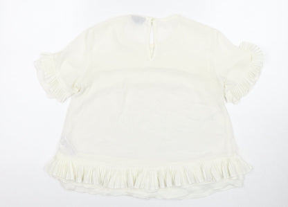 Womens UK Size 8 Topshop White Basic Blouse