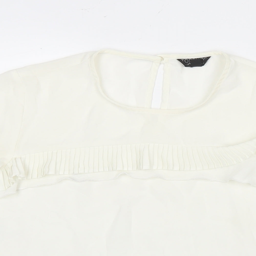 Womens UK Size 8 Topshop White Basic Blouse