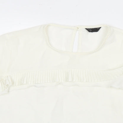 Womens UK Size 8 Topshop White Basic Blouse