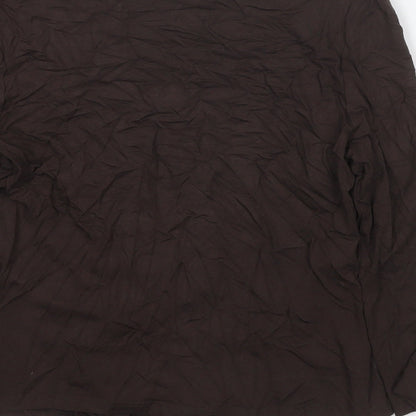 Womens UK Size 12 AMARANTO Brown Basic Blouse