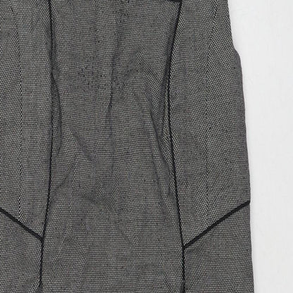 Debenhams Womens Grey Geometric Polyester A-Line Size 12 Round Neck Zip