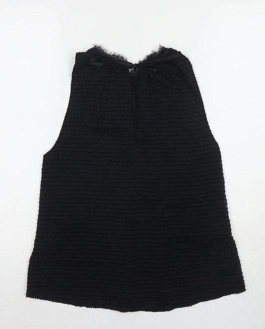 Mango Womens Black Polyester Basic Tank Size S Round Neck