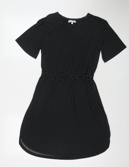 Warehouse Womens Black Polyester A-Line Size 10 Round Neck Pullover
