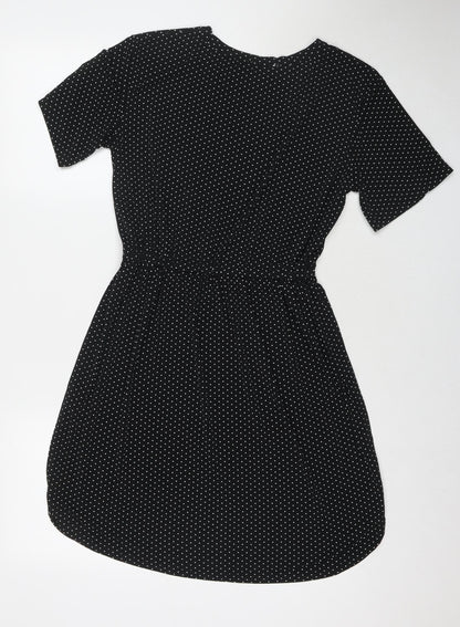 Warehouse Womens Black Polyester A-Line Size 10 Round Neck Pullover
