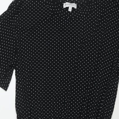 Warehouse Womens Black Polyester A-Line Size 10 Round Neck Pullover