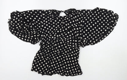 Womens UK Size 8 New Look Black Basic Blouse