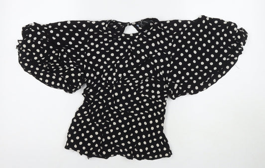 Womens UK Size 8 New Look Black Basic Blouse