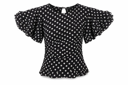 Womens UK Size 8 New Look Black Basic Blouse