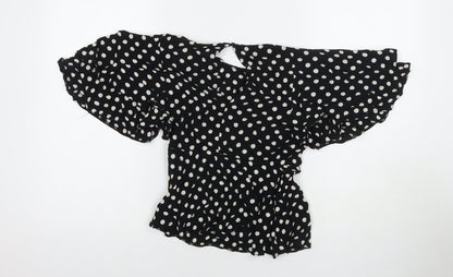 Womens UK Size 8 New Look Black Basic Blouse