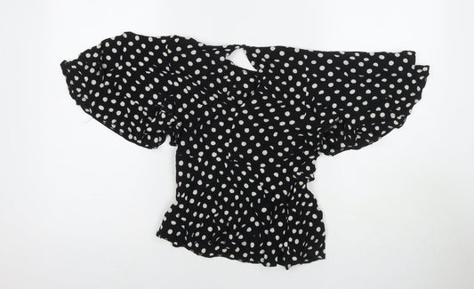 Womens UK Size 8 New Look Black Basic Blouse