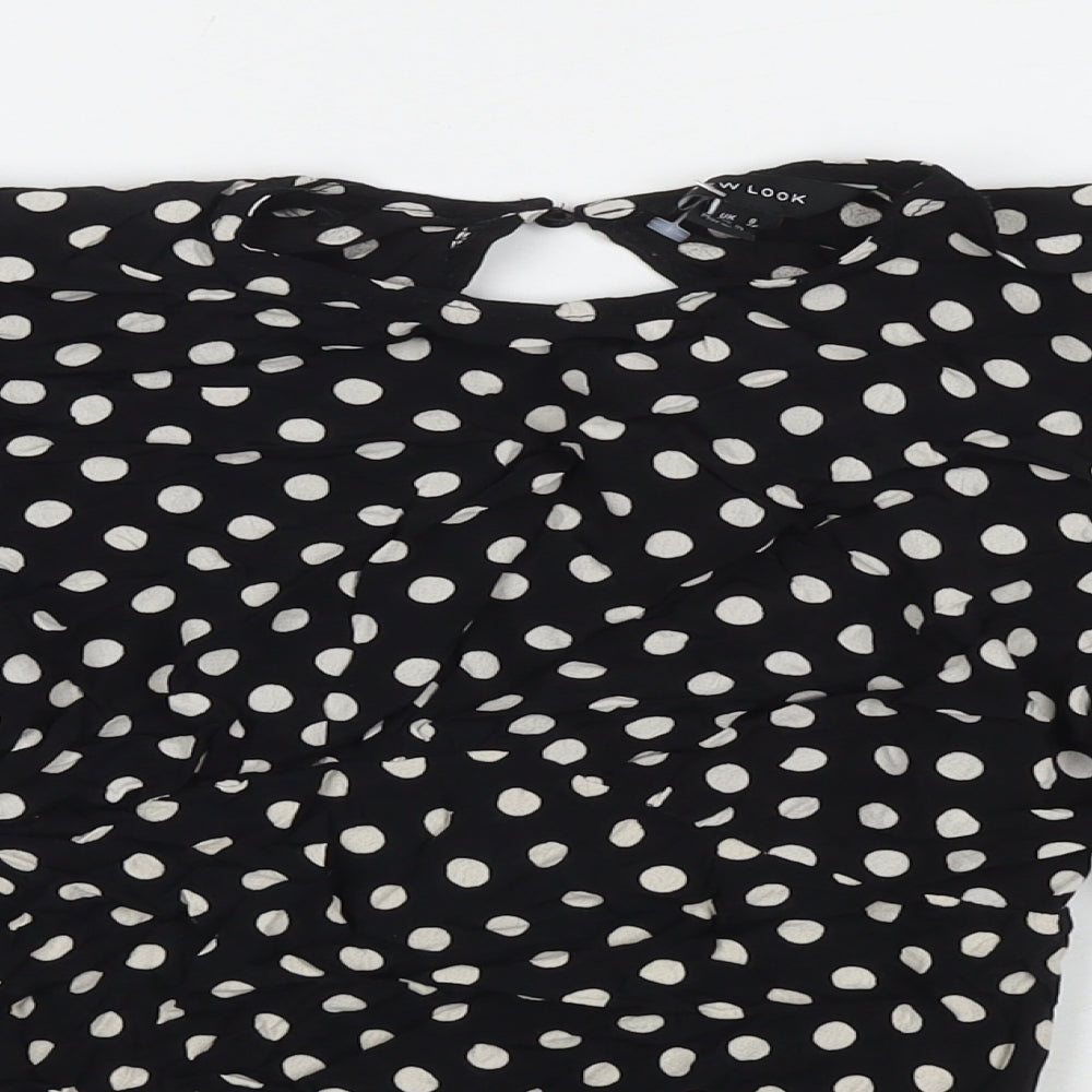 Womens UK Size 8 New Look Black Basic Blouse