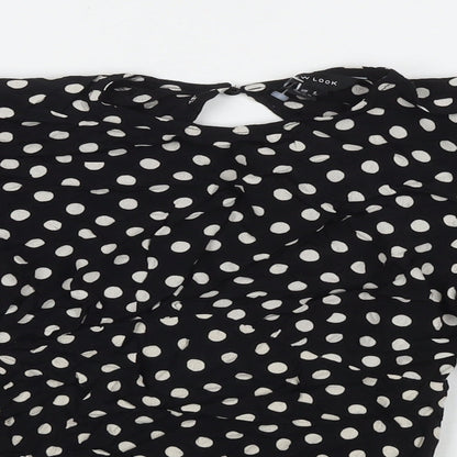 Womens UK Size 8 New Look Black Basic Blouse