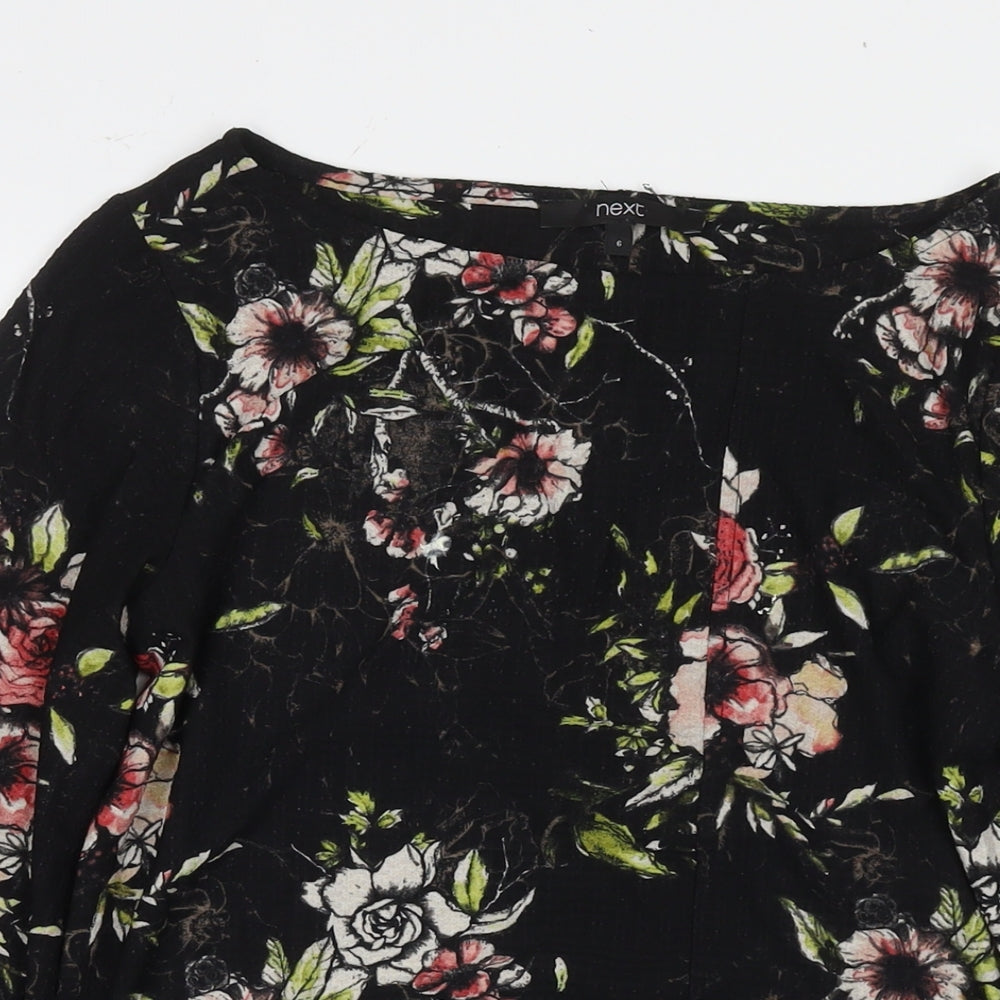 Womens UK Size 6 NEXT Black Basic T-Shirt