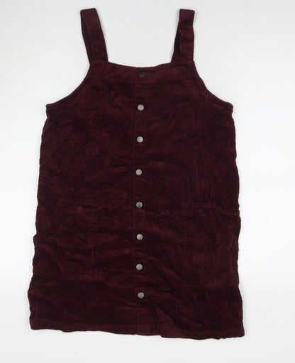 New Look Womens Red Cotton A-Line Size 12 Round Neck Pullover
