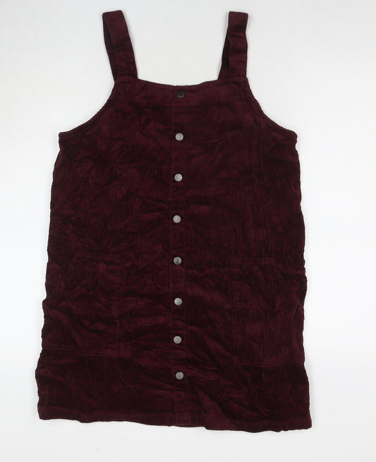 New Look Womens Red Cotton A-Line Size 12 Round Neck Pullover
