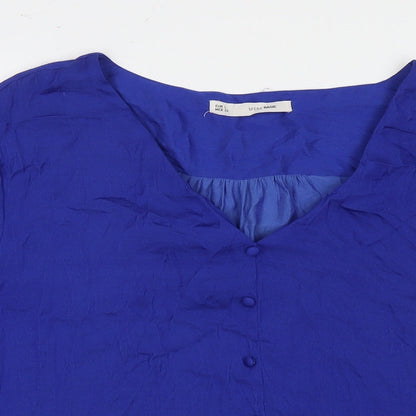 Sfera Womens Blue Polyester Basic T-Shirt Size L Round Neck