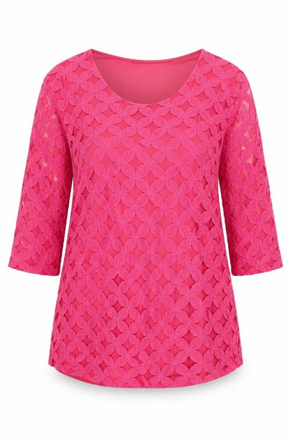 Divine Womens Pink Polyester Basic T-Shirt Size 14 Round Neck