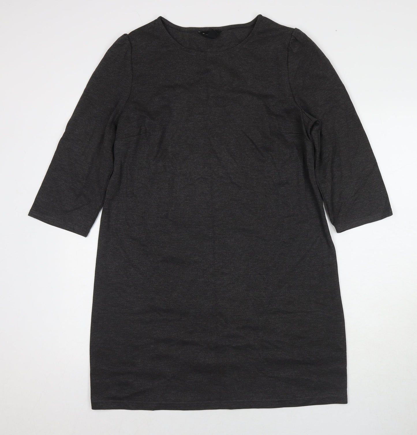 New Look Womens Grey Polyester A-Line Size 14 Round Neck Pullover