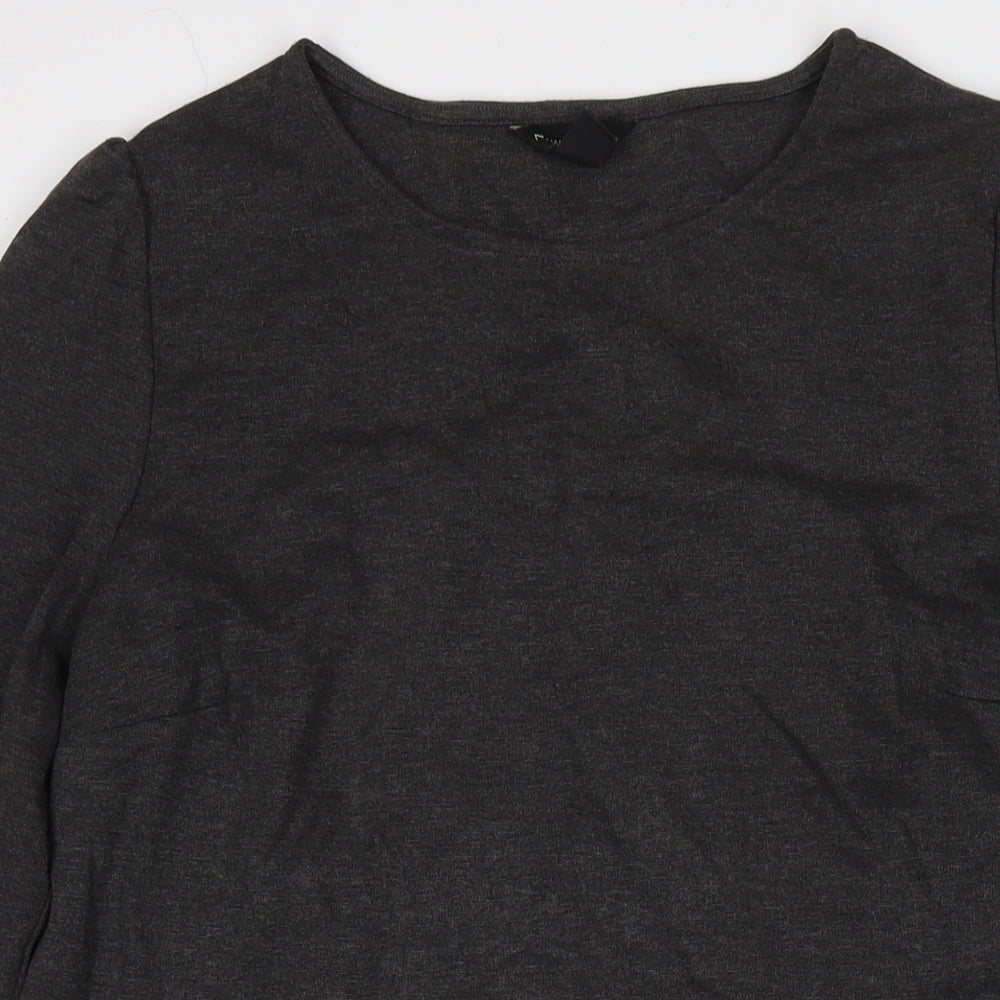 New Look Womens Grey Polyester A-Line Size 14 Round Neck Pullover