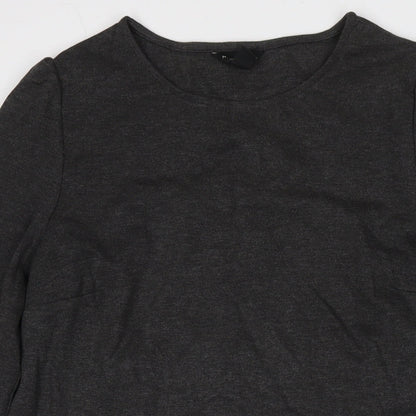 New Look Womens Grey Polyester A-Line Size 14 Round Neck Pullover