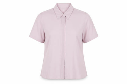 Marks & Spencer Womens Pink Polyester Basic Button-Up Size 14 Collared