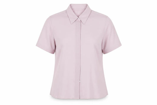 Marks & Spencer Womens Pink Polyester Basic Button-Up Size 14 Collared