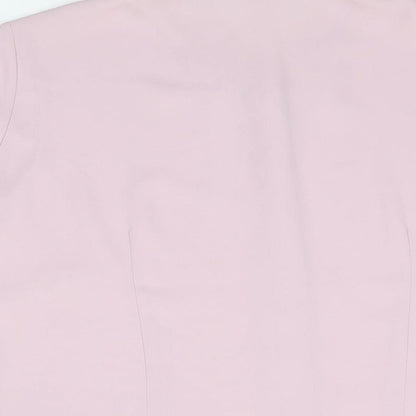 Marks and Spencer Womens Pink Polyester Basic Button-Up Size 14 Collared