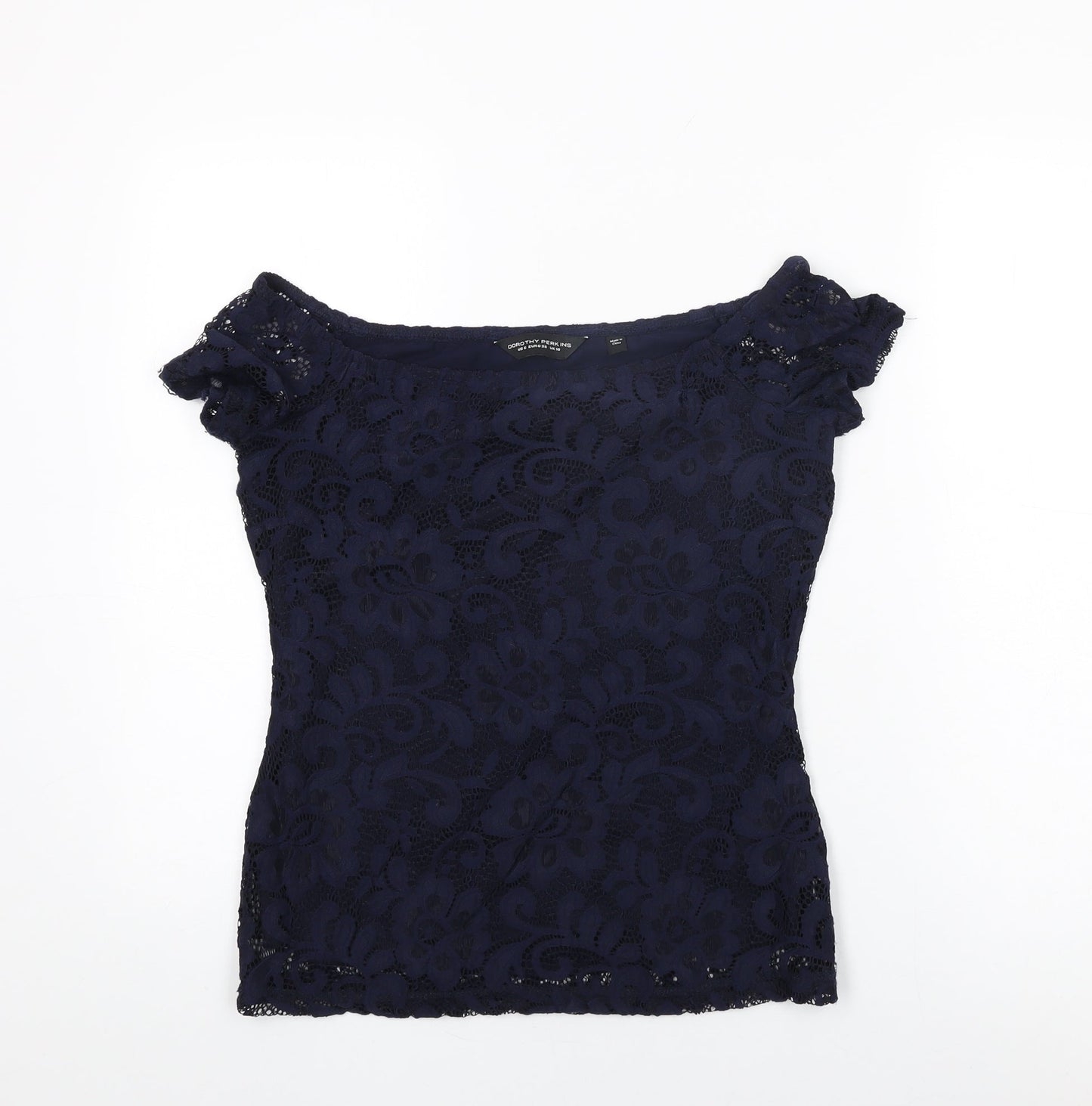 Womens UK Size 10 Dorothy Perkins Blue Basic T-Shirt