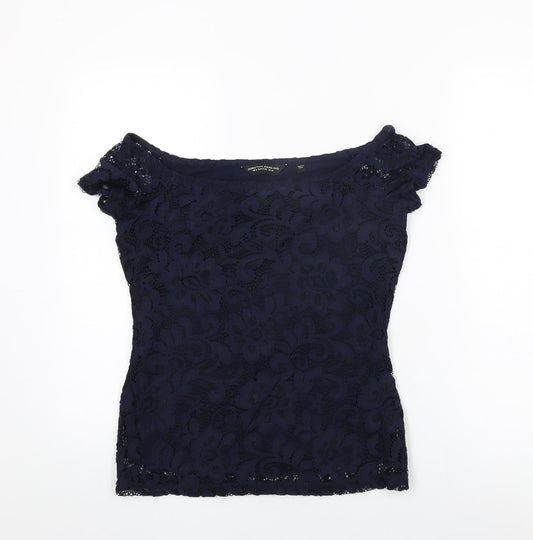 Womens UK Size 10 Dorothy Perkins Blue Basic T-Shirt