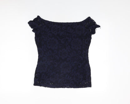 Womens UK Size 10 Dorothy Perkins Blue Basic T-Shirt