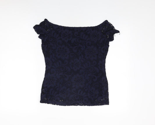 Womens UK Size 10 Dorothy Perkins Blue Basic T-Shirt