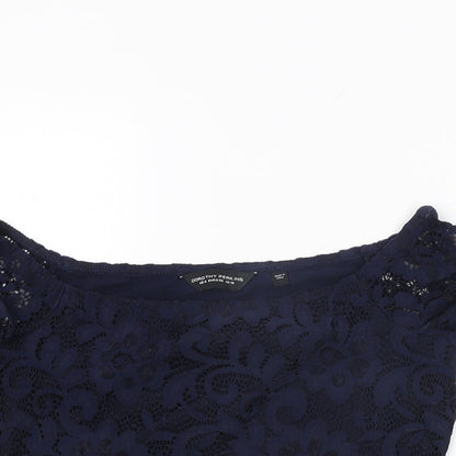 Womens UK Size 10 Dorothy Perkins Blue Basic T-Shirt
