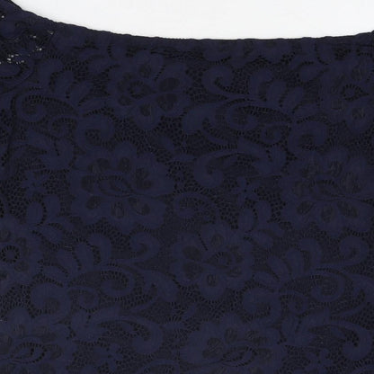Womens UK Size 10 Dorothy Perkins Blue Basic T-Shirt