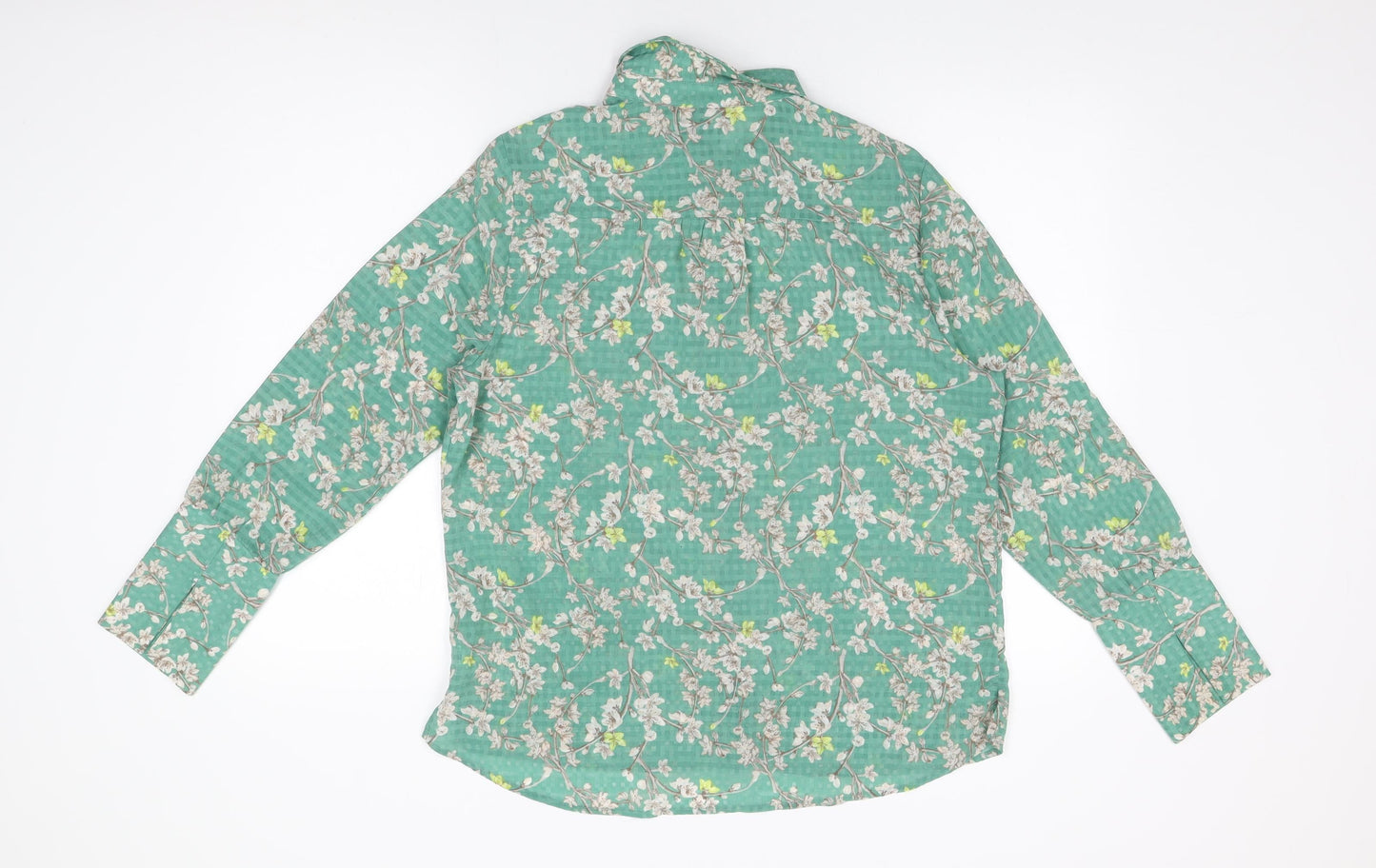 Womens UK Size 14 NEXT Green Basic Button-Up
