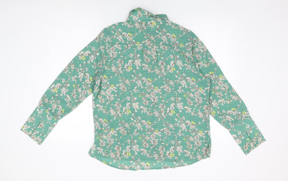 Womens UK Size 14 NEXT Green Basic Button-Up