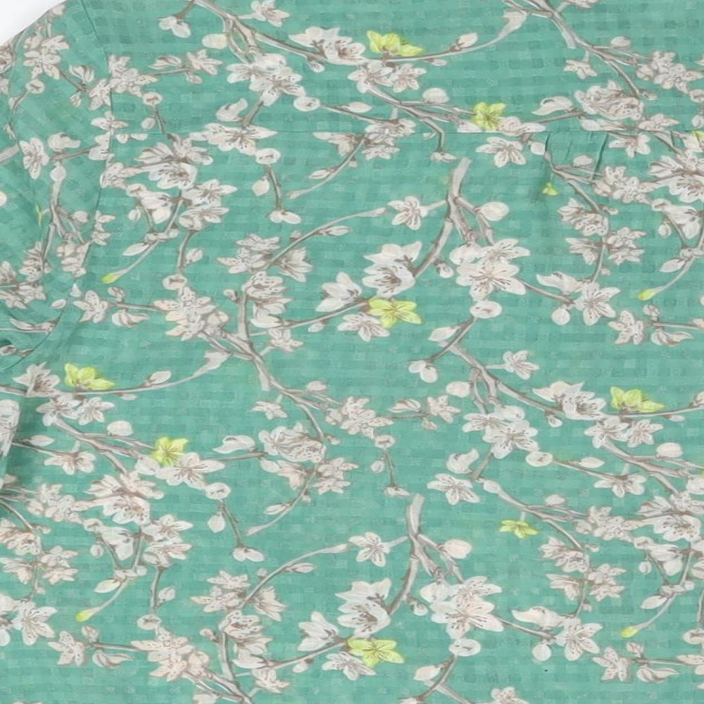 Womens UK Size 14 NEXT Green Basic Button-Up