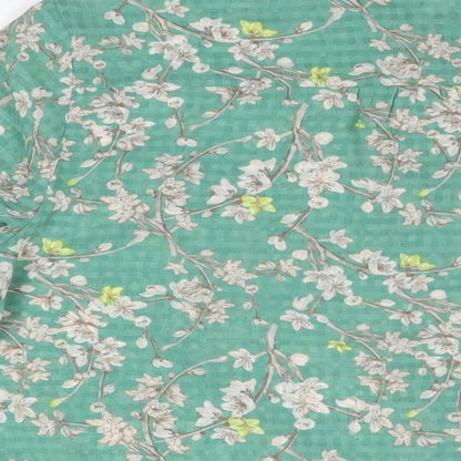 Womens UK Size 14 NEXT Green Basic Button-Up