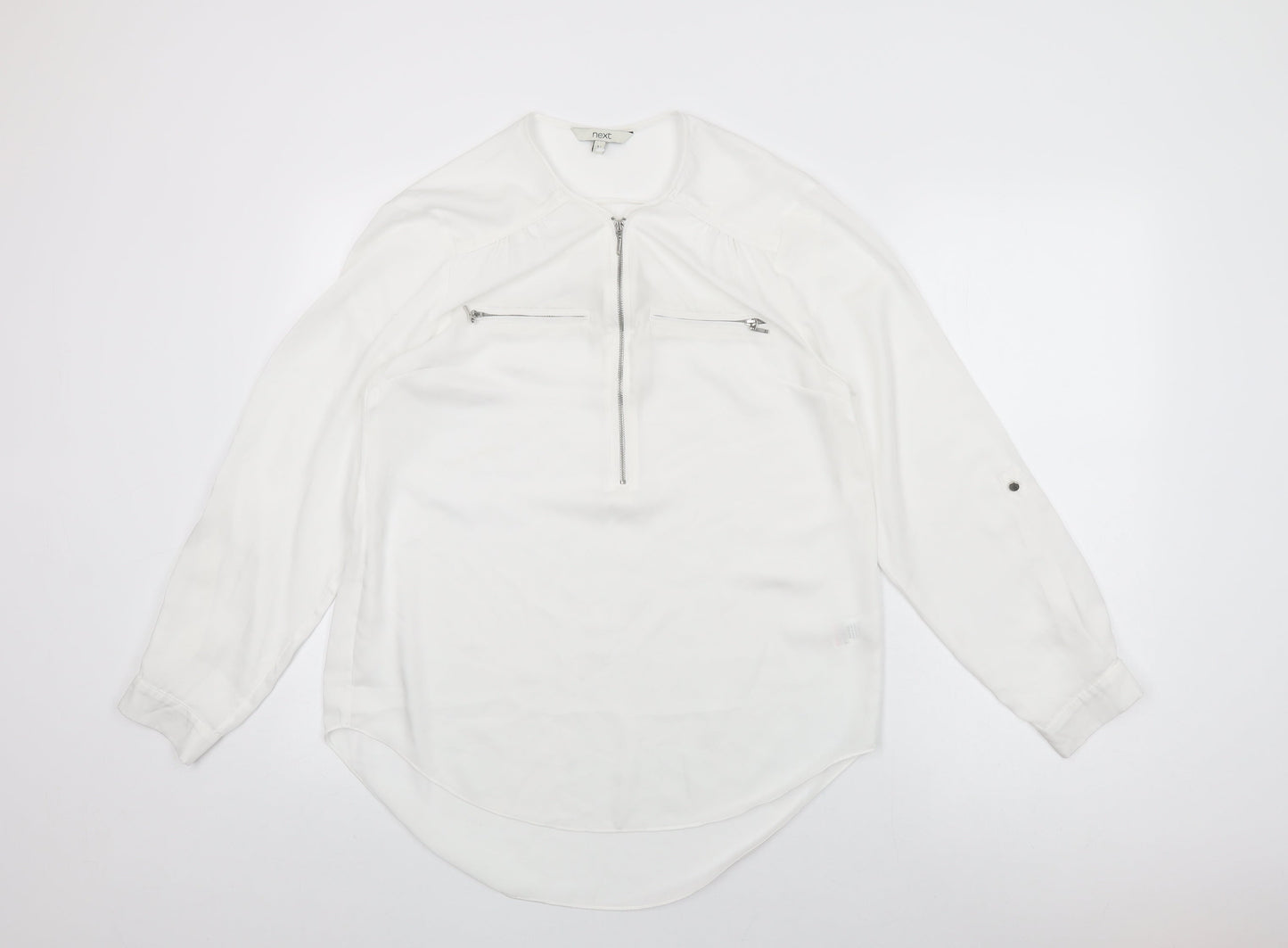 Womens UK Size 10 NEXT White Basic Blouse