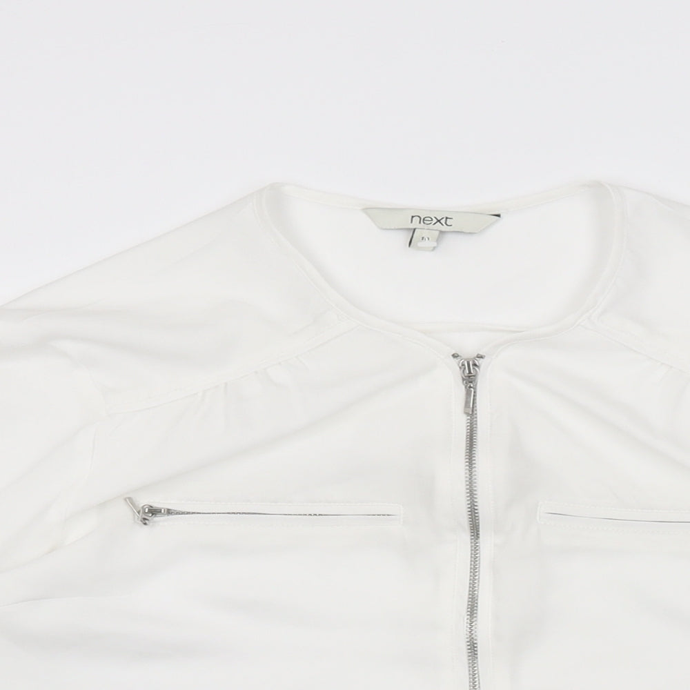 Womens UK Size 10 NEXT White Basic Blouse