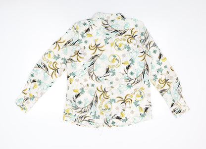 Womens UK Size 12 Marks and Spencer White Basic Button-Up