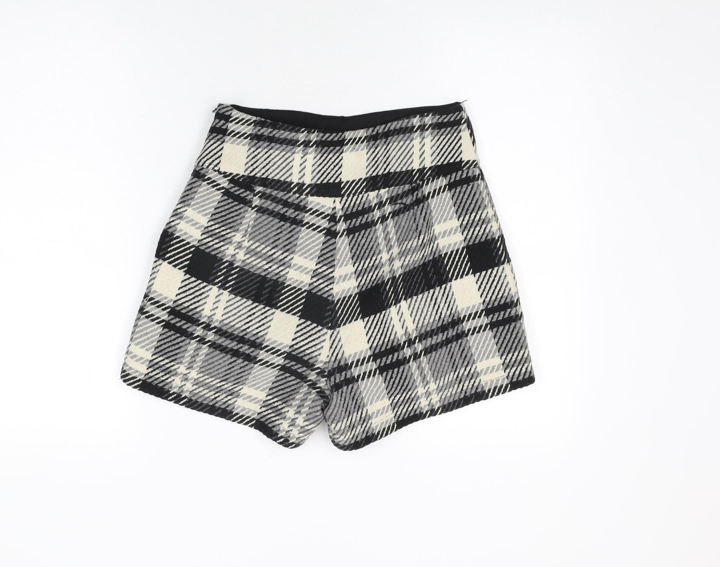 River Island Womens Black Geometric Polyester Basic Shorts Size 8 L4.5 in Regular Zip