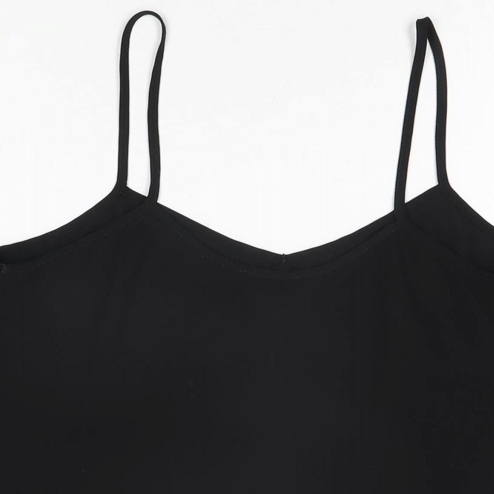 Womens UK Size 12 Topshop Black Camisole T-Shirt