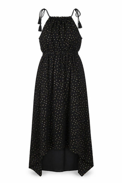 Calliope Womens Black Polka Dot Polyester Shift Size M Round Neck Tie