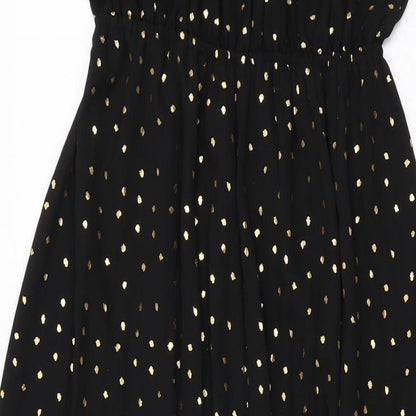 Calliope Womens Black Polka Dot Polyester Shift Size M Round Neck Tie