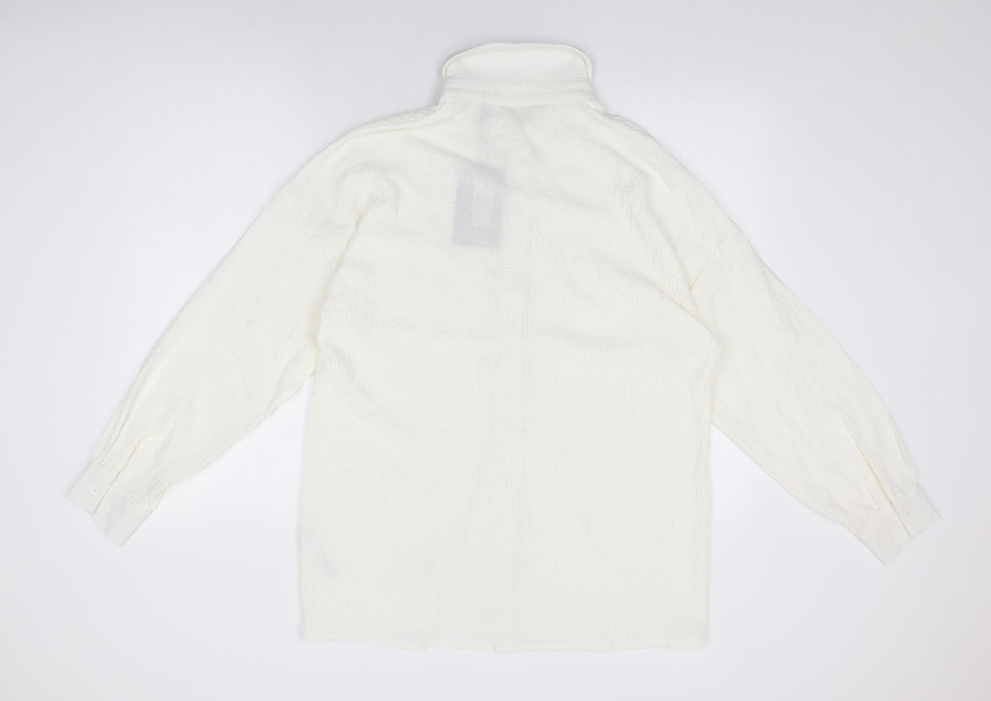 Womens UK Size 12 PRETTYLITTLETHING White Basic Button-Up