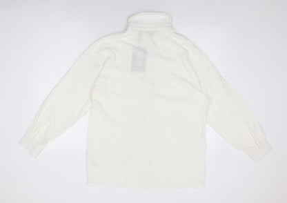 Womens UK Size 12 PRETTYLITTLETHING White Basic Button-Up