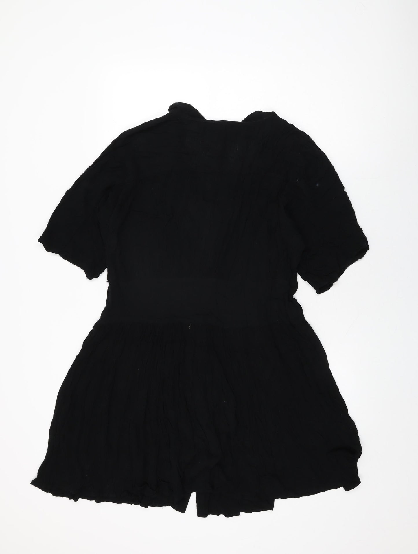 ASOS Womens Black Viscose Shift Size 10 V-Neck Button