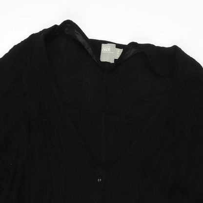 ASOS Womens Black Viscose Shift Size 10 V-Neck Button
