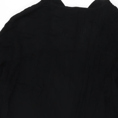 ASOS Womens Black Viscose Shift Size 10 V-Neck Button